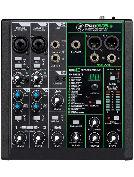 Mackie ProFX6v3 - 6 Channel Pro Effects Mixer with USB