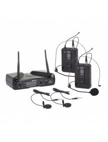 PROEL WM300DH DUAL CHANNEL UHF WIRELESS BELT-PACK MICROPHONE SYSTEM