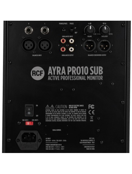 RCF AYRA PRO 10S ACTIVE REFERENCE SUBWOOFER