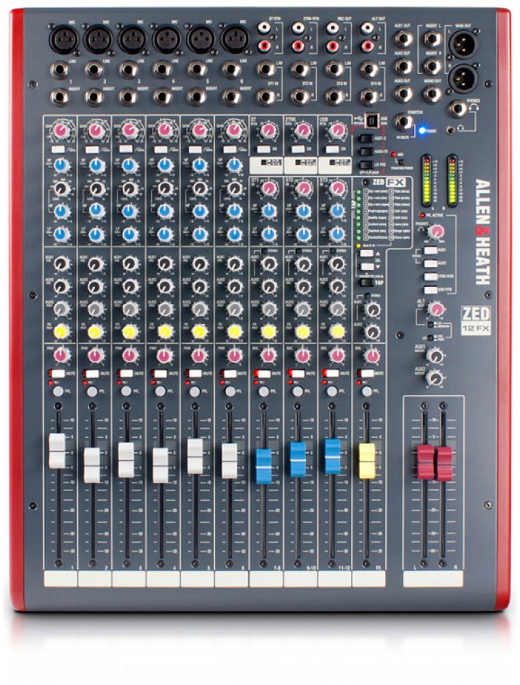 Allen & Heath ZED12 FX 12Channel Mixer with USB Interface and Onboard EFX