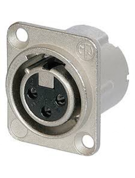 Neutrik NC3FD-LX 3 pole female receptacle, solder cups, Nickel housing, silver contacts