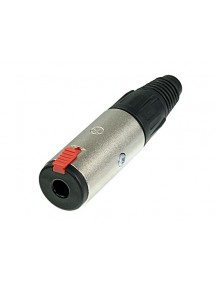 Neutrik NJ3FC6 Professional locking 1/4" cable jack for secure in-line connections. Nickel housing, silver contacts, excellent cable protection